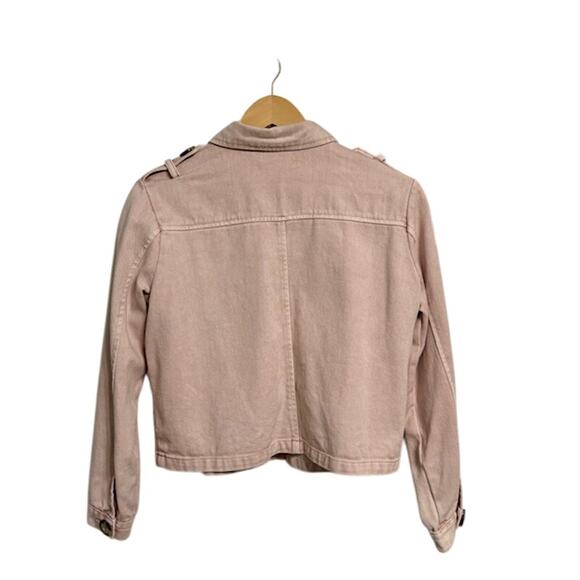 New BAND OF GYPSIES Billie Jean Pink Denim Jacket | S - Picture 3 of 6